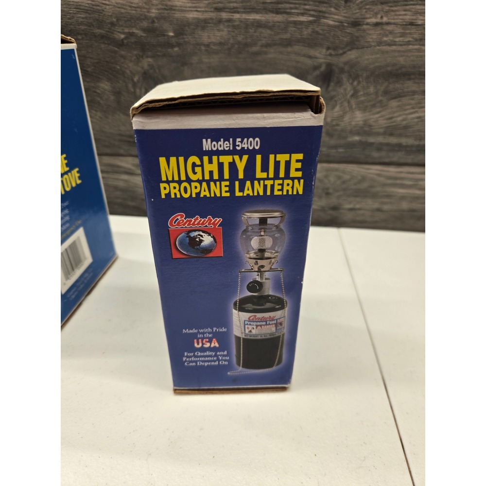 Century Mighty Lite Propane Lantern Model 5400 Schott Suprax Glass Made in USA